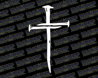3 Nail Cross Die-Cut Vinyl Decal - Stickers - Click to Explore Colors & Sizes - Perfect Gift - Free Shipping!