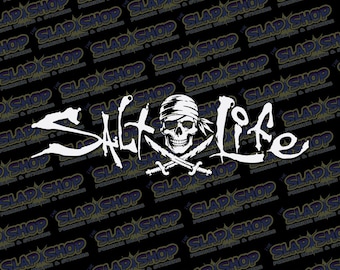 Salt Life Pirate Vinyl Decal – Beach & Fishing Lifestyle Sticker for Car or Tumbler