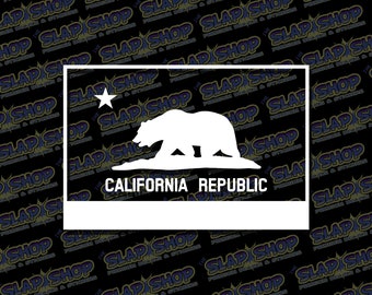 California Flag Decal Subdued OD Green California Flag Sticker - Decal - American Made California Flag Made In Usa