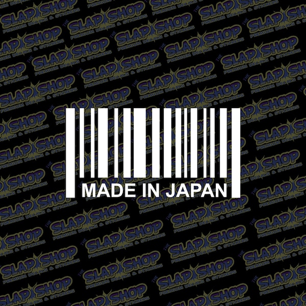 JDM Style 'Made In Japan Barcode' Vinyl Decal for Japanese Performance Cars - Multiple Sizes and Colors Available