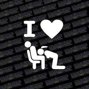 I Love Head Decal | Funny Adult Humor Vinyl Sticker for Car, Truck, Laptop, SUV & Bumper