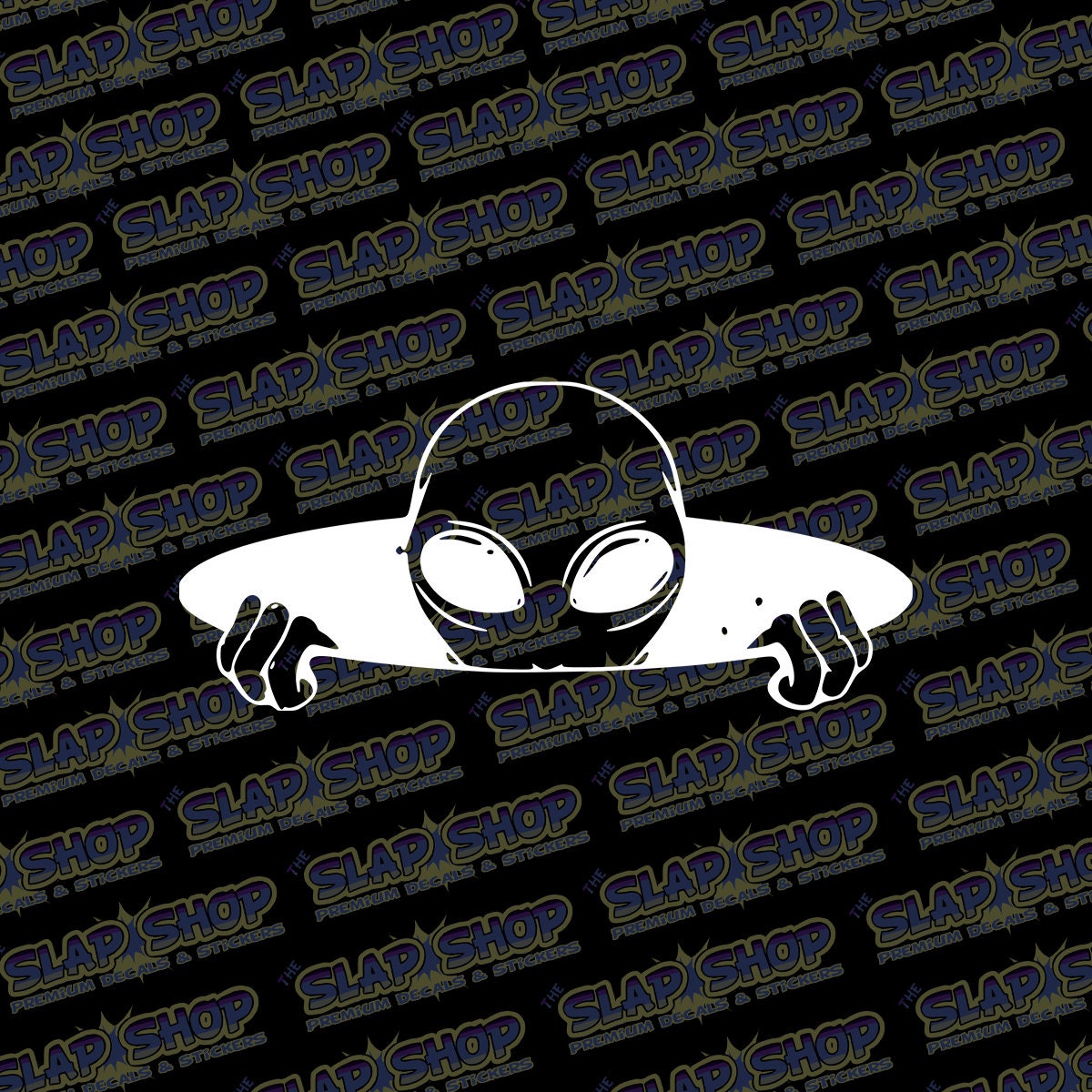 Peeking Alien Funny Vinyl Decal - Stickers - Click to Explore Colors & Sizes - Fun Gift Idea - Free Shipping!