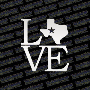 Texas Love Die-Cut Vinyl Decal - Stickers - Click to Explore Colors & Sizes - Perfect Gift - Free Shipping!