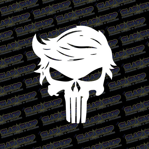 Trump Punisher Skull Die Cut Vinyl Decal for Car, Truck, Laptop, Window's CLICK to EXPLORE more colors and size options! And Free Shipping!