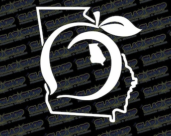 Georgia Peach Die-Cut Vinyl Decal - Stickers - Click to Explore Colors & Sizes - Perfect Gift - Free Shipping!