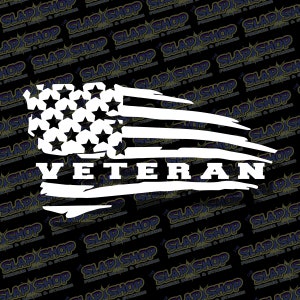 United State&#39;s Veteran Flag Die-Cut Vinyl Decal - Stickers - Click to Explore Colors & Sizes - Perfect Gift - Free Shipping!