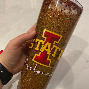 Iowa State Inspired Glitter Tumbler