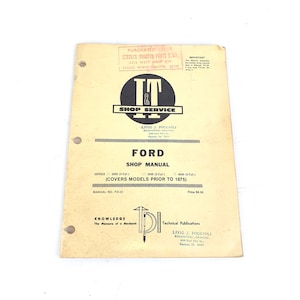 Vintage Ford I&T Shop Service Catalogue/Manual From 1975 Automotive Workshop