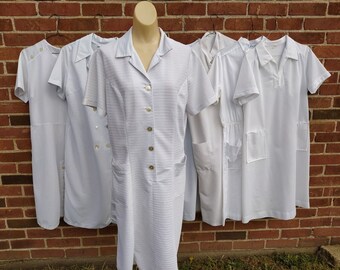 7 Vintage White Nurse Uniforms Dresses 14 Cosplay Asylum Lab Hospital Halloween