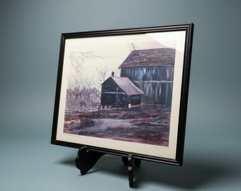 Nancy Dinelli Prill Signed Print 29/200 Vernon Seaton Barn Shirland IL 1981 Rare