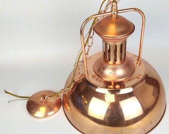 Marine Style Copper Tone Dome Hanging Pendant Ceiling Light Nautical Industrial