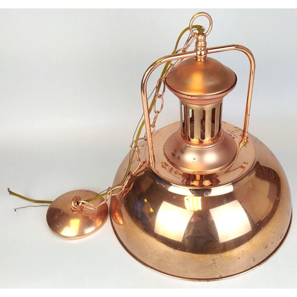 Marine Style Copper Tone Dome Hanging Pendant Ceiling Light Nautical Industrial