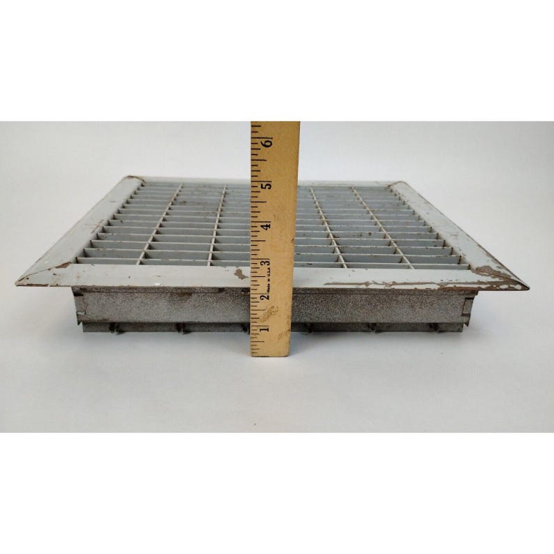 Vintage Metal Grid Louvered Heating Grate Vent Register 13.5x11.5
