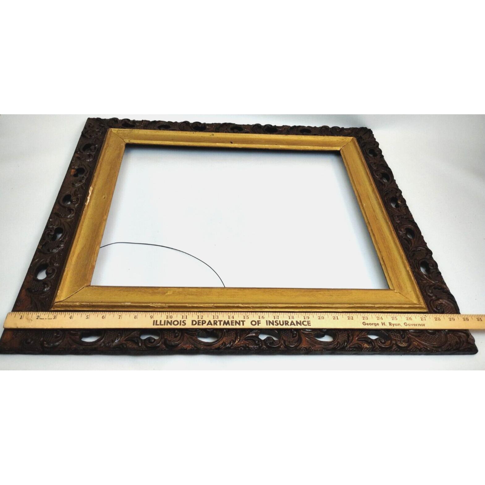 Antique Solid Wood Frame Gesso Ornate 30x26