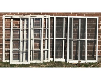 4 Antique Old Wooden Windows w/Screens 54x22 Salvage Reclaimed True Divided Pane Uship/Local Collection TBA