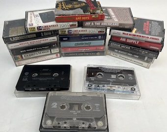 Cassette Tape Rock Pop Vintage Lot 80s 90s Bob Marley/Air Supply/Beatles/U2/XTC