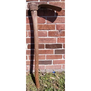 Vintage Warwood Forest Hoe Hewing Adze 36&quot; Wooden Handle Carpenter&#39;s Tool Rustic
