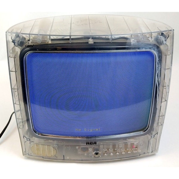 RCA Clear Jail Prison 13" CRT Color TV Works J13804CL Retro Gaming Sdtv Coax