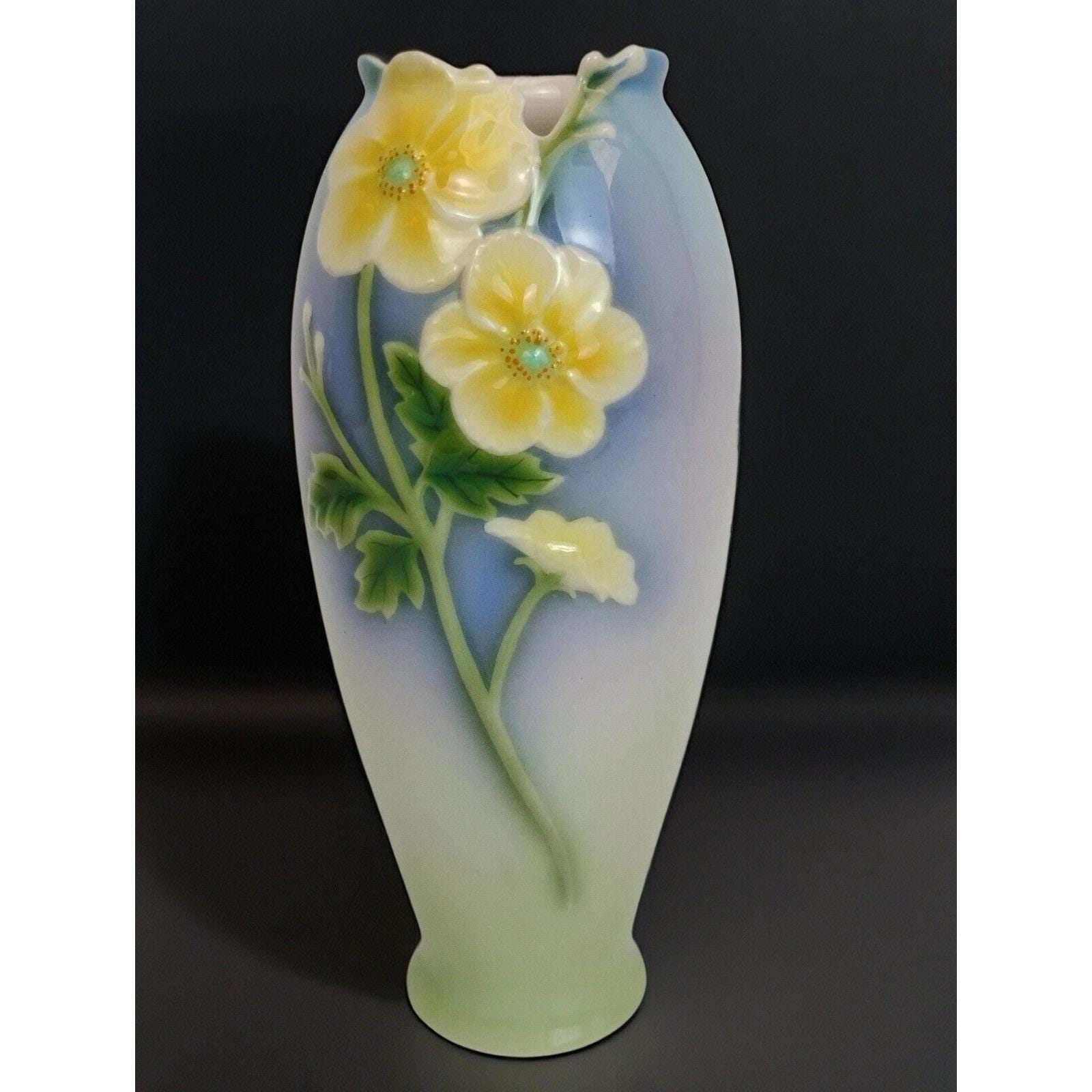 Rare Franz Yellow Anemone Vase 7