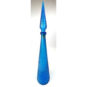 Empoli Aztec Dots/Squares Genie Bottle - Rich Cheerful Blue 22" Excellent MCM image 1