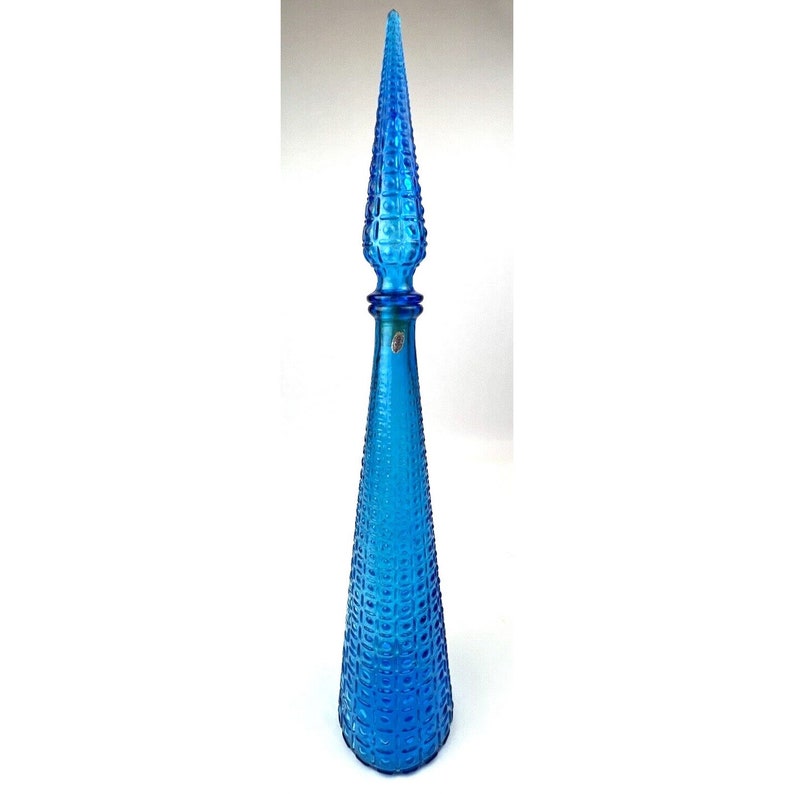 Empoli Aztec Dots/Squares Genie Bottle - Rich Cheerful Blue 22" Excellent MCM image 1