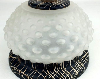 MCM 6" Black/White Splatter Bubble Glass Flush Mount Ceiling Light Fixture Unique