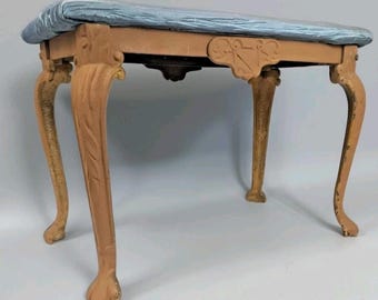 Victorian Cast Iron Vanity Bench Stool Howell Geneva Ill 17" T 2' L Project