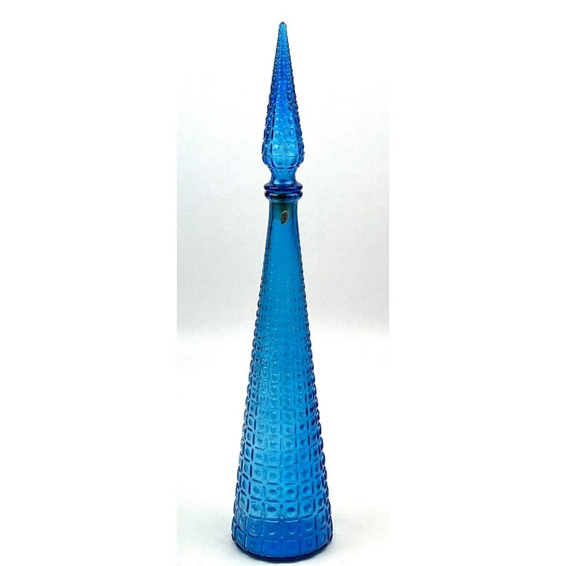 Empoli Aztec Dots/Squares Genie Bottle - Rich Cheerful Blue 22" Excellent MCM image 2