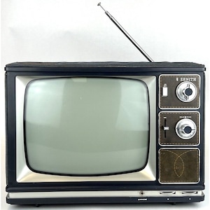 risa（机） 1975 Zenith Sidekick 13” B/W CRT TV Blue Denim Wrapped