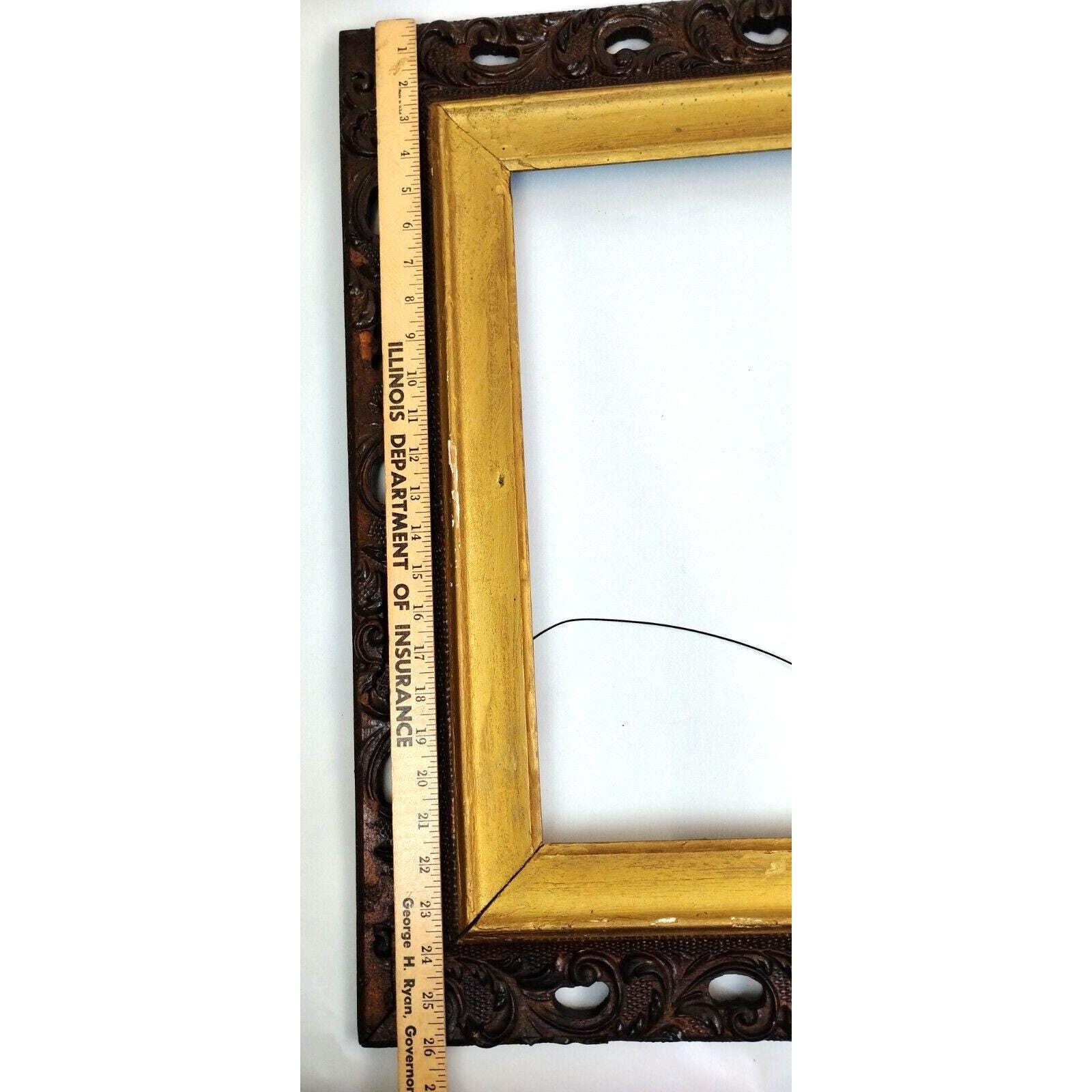 Antique Solid Wood Frame Gesso Ornate 30x26