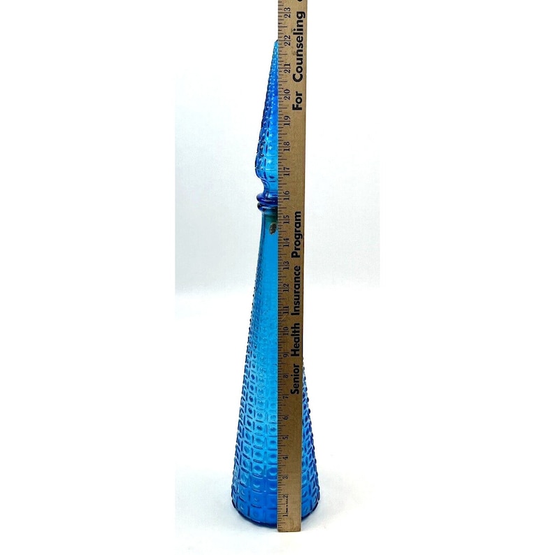 Empoli Aztec Dots/Squares Genie Bottle - Rich Cheerful Blue 22" Excellent MCM image 5
