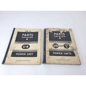 International Harvester PU-15 U-9/UD-9/U-4 Power Units Parts Catalogs Vintage