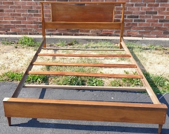 Bassett Gala Full Size Headboard/Footboard Bed Frame MCM Wooden Chest Uship/Local Collection TBA