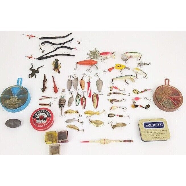 Bass Fishing Lures & Tackle Box Various Brands & Conditions Large Vintage  LOT A