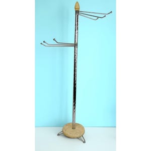 1960s Chrome/Lucite Metal Towel Bar Rack Freestanding Swing Arm MCM 41&quot; Bathroom
