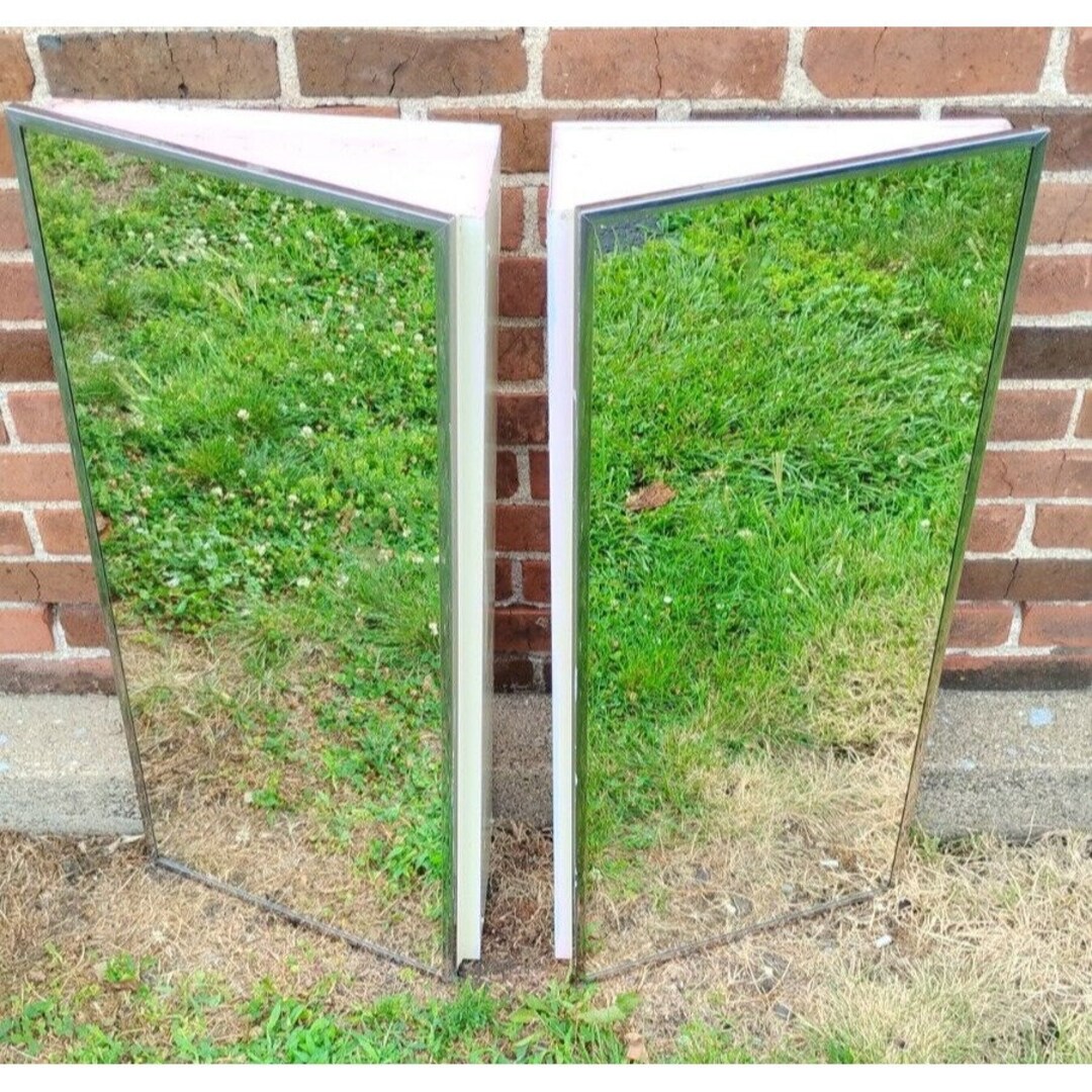 MCM Chrome Matched Pair Wall Mounted Corner Bathroom Mirror Medicine ...