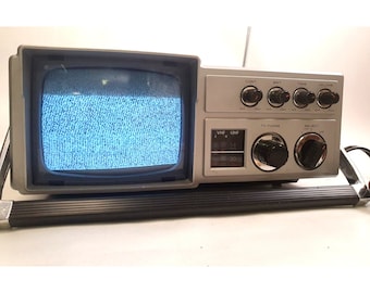 1980 Kmc 5" Mini Portable B&W TV 12v Uhf/Vhf Ac/Dc WORKING! Kmb 0510S Samsung