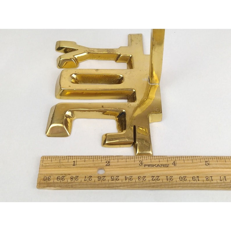 Vintage JOY Solid Brass Long Arm Stocking Holder/hanger Christmas Rare ...