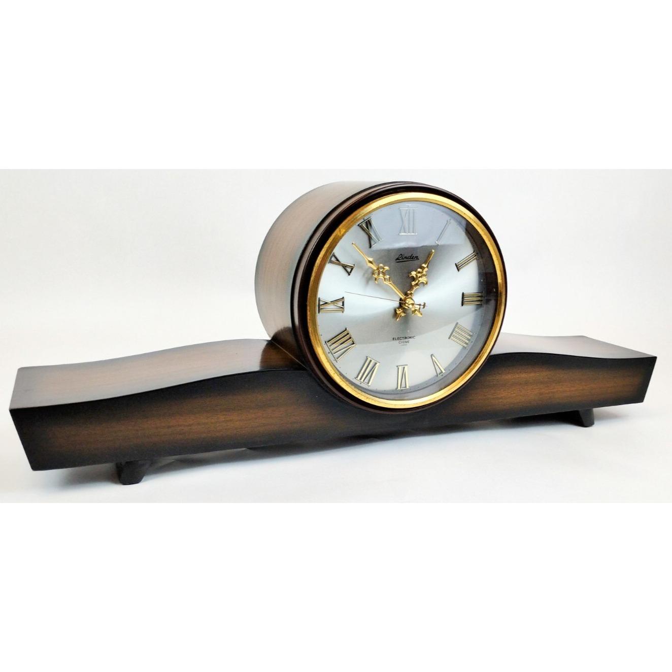 Linden Electronic Chime Mantle Wooden Clock #7016 Japan as is
