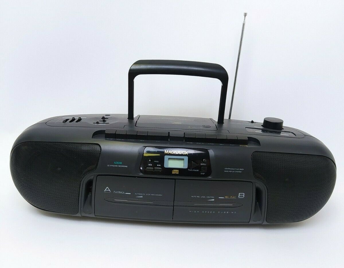 Magnavox AZ8348 Dual Cassette CD Player Radio Boom Box 1995 17 Etsy