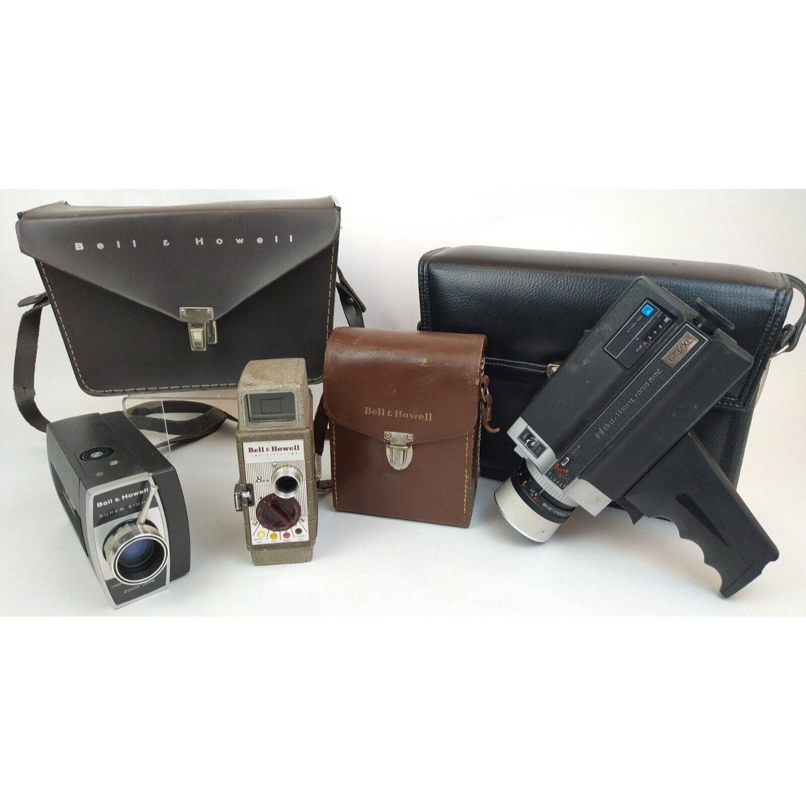 3 Bell and Howell Movie Cameras &cases 252/430/673 XL Super 8