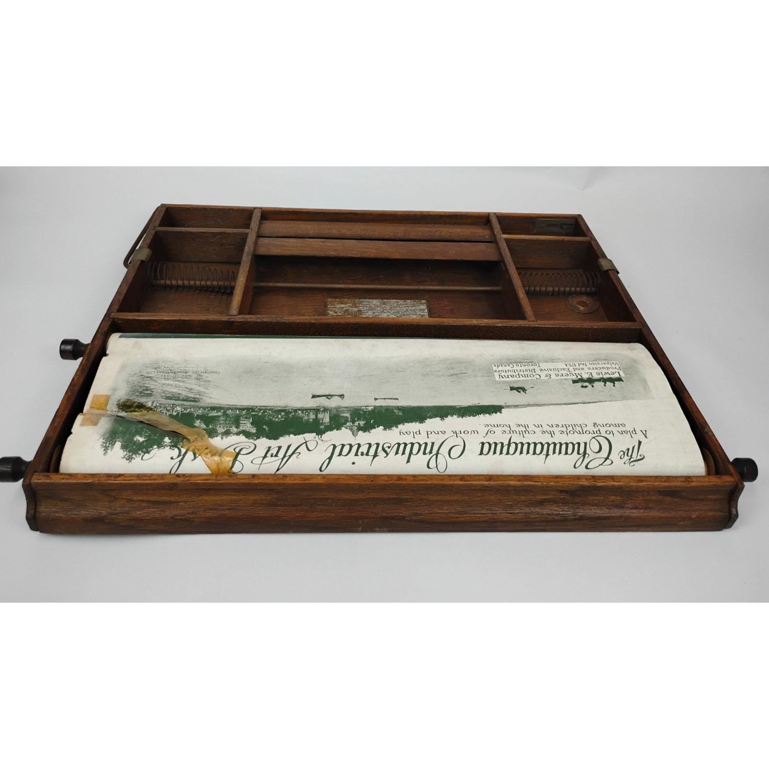 Antique 1913 Lewis E. Myers Chautauqua Industrial Art Desk  display picture 1