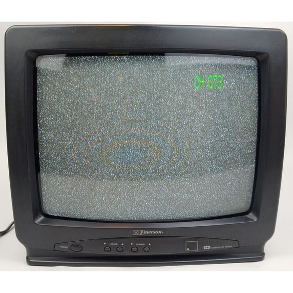 1997 Emerson TC1375A 13" CRT TV Retro Gaming Television Portable Works! Coax Con