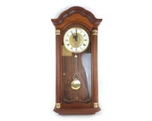 Westminster Chime Wooden Pedulum Wall Mounted Quartz Clock Japan Movement