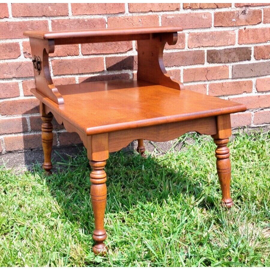60s Heywood Wakefield Mid Century Wooden Two Tier End/side Table