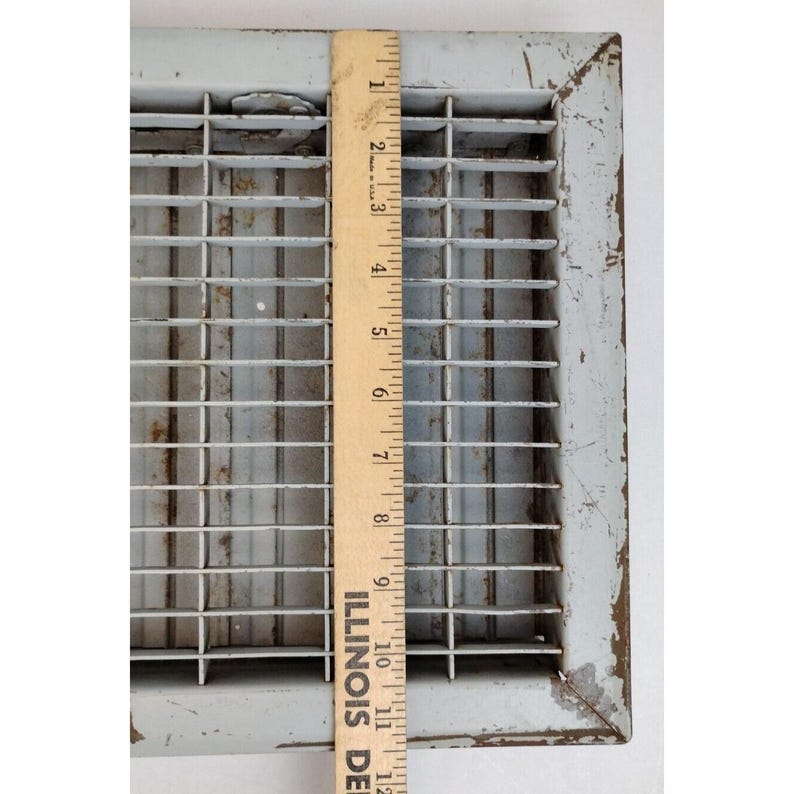 Vintage Metal Grid Louvered Heating Grate Vent Register 13.5x11.5