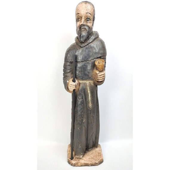 Vintage Saint/monk Catholic Christian Religious 2' Tall Chalkware