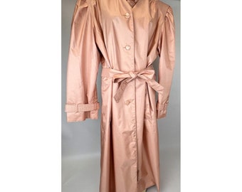 Vintage Fleet Street perzik lichtroze trenchcoat/regenjas dames 14 L Mac