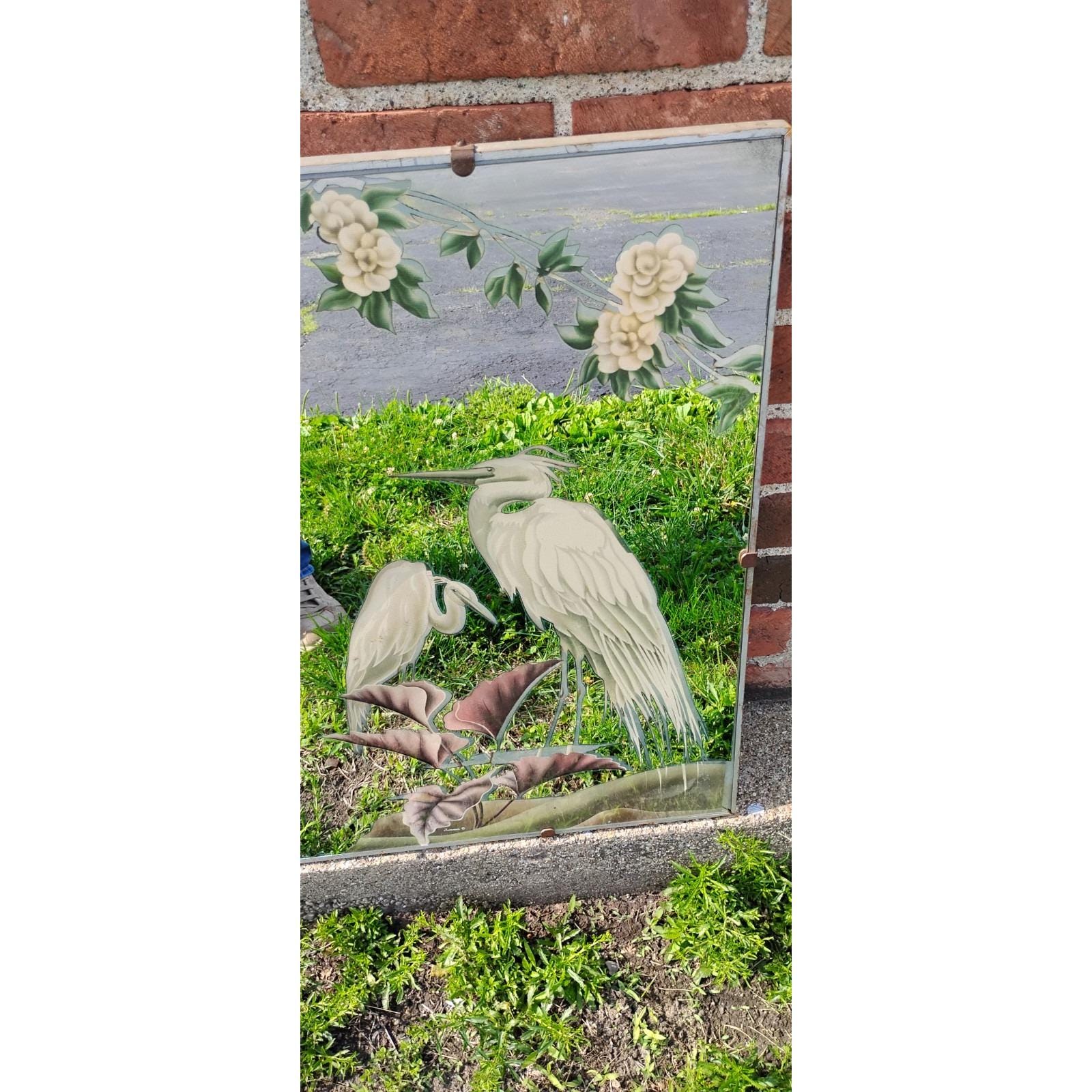 50's Turner Mirror Egret/heron/cranes Tropical Birds LARGE 36x23