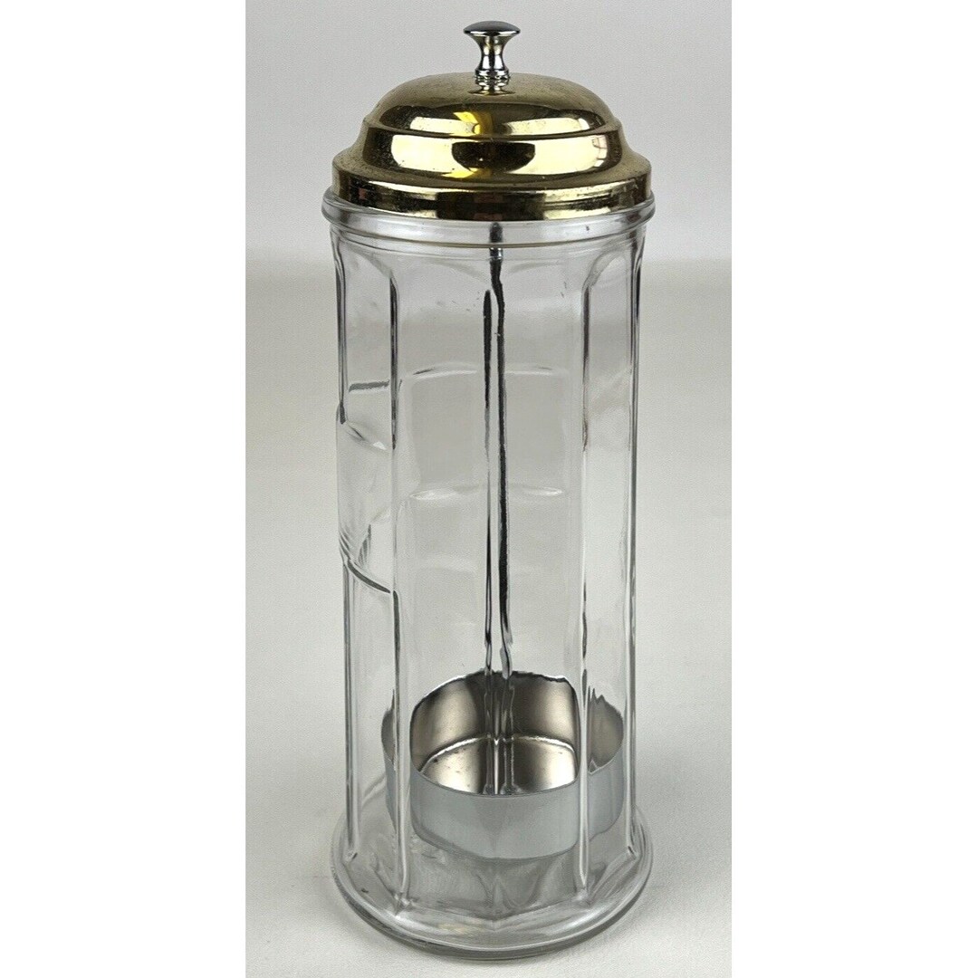 1950's Gemco Glass Barber Comb Straw Holder Container Jar Etsy